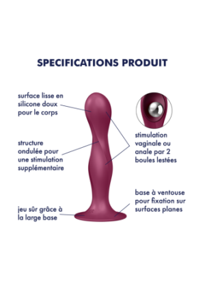 Gode ventouse silicone rouge Double Ball-R Satisfyer - CC597842